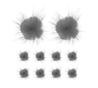 M METERXITY 10-Pack Faux Fur Pom Poms 1 Incn/2.5cm Grey