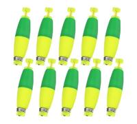 M METERXITY 10-Pack Fishing Bobbers Floats, 53mm EVA Foam Weighted Bobbers for Crappie/Bluegill/Trout Bass/Catfish, Clip-on Floats Slip Corks Floaters Strong Buoys [Green & Yellow]