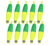 M METERXITY 10-Pack Fishing Bobbers Floats, 77mm EVA Foam Weighted Bobbers for Crappie/Bluegill/Trout Bass/Catfish, Clip-on Floats Slip Corks Floaters Strong Buoys [Green & Yellow]