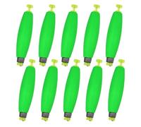 M METERXITY 10-Pack Fishing Bobbers Floats, 77mm EVA Foam Weighted Bobbers for Crappie/Bluegill/Trout Bass/Catfish, Clip-on Floats Slip Corks Floaters Strong Buoys [Green]