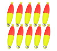 M METERXITY 10-Pack Fishing Bobbers Floats, 77mm EVA Foam Weighted Bobbers for Crappie/Bluegill/Trout Bass/Catfish, Clip-on Floats Slip Corks Floaters Strong Buoys [Red & Yellow]