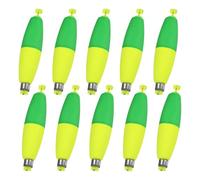 M METERXITY 10-Pack Fishing Bobbers Floats, 96mm EVA Foam Weighted Bobbers for Crappie/Bluegill/Trout Bass/Catfish, Clip-on Floats Slip Corks Floaters Strong Buoys [Green & Yellow]