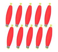 M METERXITY 10-Pack Fishing Bobbers Floats, 96mm EVA Foam Weighted Bobbers for Crappie/Bluegill/Trout Bass/Catfish, Clip-on Floats Slip Corks Floaters Strong Buoys [Red]