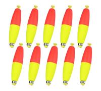 M METERXITY 10-Pack Fishing Bobbers Floats, 96mm EVA Foam Weighted Bobbers for Crappie/Bluegill/Trout Bass/Catfish, Clip-on Floats Slip Corks Floaters Strong Buoys [Red & Yellow]