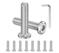 M METERXITY 10-Pack Flat Head Socket Cap Screws, M8x35mm 304 Stainless Steel Hex Drive Fastener Kit with Hex Key for Machine/Furniture/Automobile/Marine, Full Thread Hexagon Bolts
