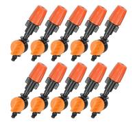 M METERXITY 10-Pack Garden Irrigation Spray Emitters, 180 Degree 1/4 Inch Barbed Drip Sprinklers for Lawn/Flower Bed/Garden Watering System, Adjustable Dripper Fittings [Orange]