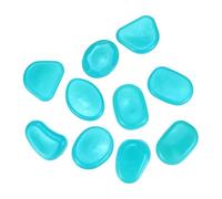 M METERXITY 10-Pack Glow in the Dark Rocks, 1.77" Resin Outdoor Garden Decorations Luminous Pebbles Stones for Garden Plants/Aquarium/Backyard Path, Aquarium Gravel [Light Blue]