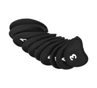 M METERXITY 10 Pack Golf Club Iron Head Covers - Number Tag 3-9 PW/SW/A Golf Club Iron Wedge, Wear-Resistant Fits Most Clubs, Apply to Golf Sport (Black)