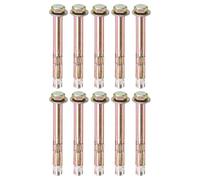 M METERXITY 10-Pack Hex Expansion Bolt, M6x70mm Colored Galvanized Iron-Carbon Steel External Hex Expansion Bolts, Anti-Corrosion Metal Bolt for Concrete/Dry Brick/Block Walls