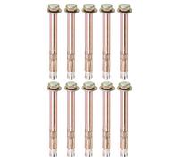 M METERXITY 10-Pack Hex Expansion Bolt, M6x80mm Colored Galvanized Iron-Carbon Steel External Hex Expansion Bolts, Anti-Corrosion Metal Bolt for Concrete/Dry Brick/Block Walls