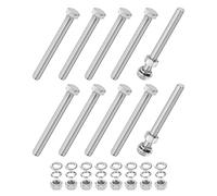 M METERXITY 10-Pack Hex Head Screw Bolt with Nuts Flat & Lock Washers M12x110mm Stainless Steel Bolts and Nuts Kit Fully Threaded Metric Bolt Assortment for Equipment/Machinery