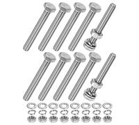 M METERXITY 10-Pack Hex Head Screw Bolt with Nuts Flat & Lock Washers M6x45mm Stainless Steel Bolts and Nuts Kit Fully Threaded Metric Bolt Assortment for Equipment/Machinery