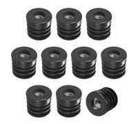 M METERXITY 10-Pack Inserts for Round Tubes with M8 Thread, 1" (25mm) OD Plastic Tube Insert for Chair/Table/Caster, Tubing End Cap Floor Protectors Metal Furniture Legs Glide Plug