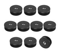 M METERXITY 10-Pack Inserts for Round Tubes with M8 Thread, 2" (50mm) OD Plastic Tube Insert for Chair/Table/Caster, Tubing End Cap Floor Protectors Metal Furniture Legs Glide Plug