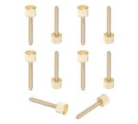 M METERXITY 10-Pack Knurled Thumb Screws, M4x30mm Solid Brass Flat Head Fully Threaded Knobs Bolts Fasteners W Grip for Electronic/Equipment/Industry/Home, Thumbscrew Threaded Knurled Tip