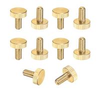 M METERXITY 10-Pack Knurled Thumb Screws M5x10mm Solid Brass Flat Head