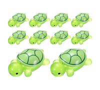 M METERXITY 10-Pack Luminous Medium Resin Turtles, 3.39" Glow in the Dark Tiny Sea Turtle for Fairy Garden/Micro Landscaping/Dollhouse, Cute Miniature Ocean Animal Figurine to Hide [Green]