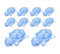 M METERXITY 10-Pack Luminous Medium Resin Turtles, 3.39" Glow in the Dark Tiny Sea Turtle for Fairy Garden/Micro Landscaping/Dollhouse, Cute Miniature Ocean Animal Figurine to Hide [Blue]