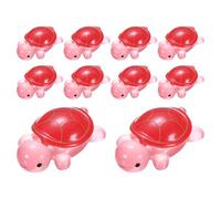 M METERXITY 10-Pack Luminous Medium Resin Turtles, 3.39" Glow in the Dark Tiny Sea Turtle for Terrarium/Micro Landscaping, Decorative Miniature Ocean Animal Figurine to Place [Red]