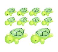 M METERXITY 10-Pack Luminous Small Resin Turtles, 3.39" Glow in the Dark Tiny Sea Turtle for Fairy Garden/Micro Landscaping/Dollhouse, Cute Miniature Ocean Animal Figurine to Hide [Green]