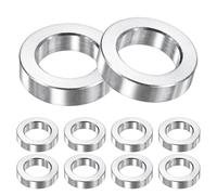 M METERXITY 10-Pack M10 Aluminum Spacers 10.2mm ID x 16mm OD x 4mm l Metal Screw Standoff Bushing Plain Finish Round Spacer Aluminum for Screws Bolts