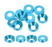 M METERXITY 10-Pack M8 Countersunk Finish Washers, Hole Dia 0.31"/8mm Alloy Aluminum Finish Cup Washer Screw Head Gasket for Industrial/Screw RC/Car/Motorcycle/Mechanical Parts [Light Blue]