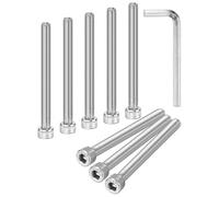 M METERXITY 10-Pack M8 x 85mm Socket Head Cap Screws, 304 Stainless Steel Hex Machine Bolts, Allen Socket Drive Screw with Hex Wrench for Repair/DIY, Fully Threaded Fasteners Kit [Silver]