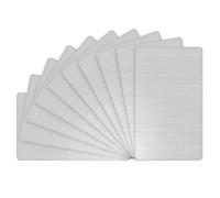 M METERXITY 10-Pack Metal Business Card Blanks, 100x60x0.4mm 201 Stainless Steel Brushed Blank Steel Card Engraving Steel Plate for DIY Printing/Nameplate [Metallic Silver]