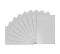 M METERXITY 10-Pack Metal Business Card Blanks, 80x50x0.4mm 201 Stainless Steel Brushed Blank Steel Card Engraving Steel Plate for DIY Printing/Nameplate [Metallic Silver]