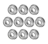 M METERXITY 10-Pack MF115ZZ Flanged Ball Bearing, 5 x 11 x 4mm Double Metal Shielded Chrome Steel (GCr15) Flange Rip Bearings for Wheelbarrow/Printer/Fax Machines/Power Tools