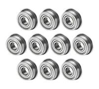 M METERXITY 10-Pack MF83ZZ Flanged Ball Bearing, 3 x 8 x 3mm Double Metal Shielded Chrome Steel (GCr15) Flange Rip Bearings for Wheelbarrow/Printer/Fax Machines/Power Tools
