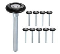 M METERXITY 10-Pack Nylon Garage Door Rollers, 1.8"/ 46mm Quiet Garage Door Wheels 4.3"/ 108mm Stem, High Load 6200zz 8 Balls Sealed Precision Bearing for Garage Doors [Black]