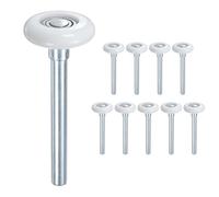 M METERXITY 10-Pack Nylon Garage Door Rollers, 1.8"/ 46mm Quiet Garage Door Wheels 4.3"/ 109mm Stem, High Load 11 Balls Sealed Precision Stamped Bearings for Garage Doors [White]