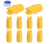 M METERXITY 10-Pack PP Flat Fan Sprayer Tip, 1/4BSPT Male Thread 110 Degree 0.9mm Orifice Dia. Plastic Spray Nozzle Tips W Sealing Tape for Cooling/Spraying/Cleaning/Garden/Industrial [Yellow]