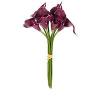 M METERXITY 10-Pack Purple Red Artificial Calla Lily Flowers,14 Inch Faux Calla Lily PU Bouquets Real Touch Faux Flowers for Home/Wedding/Christmas/Party