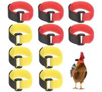 M METERXITY 10-Pack Rooster Collars 8.07" x 0.79" Red/Yellow