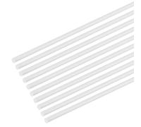 M METERXITY 10-Pack Round Plastic Bars Rods, 0.8mm x 500mm ABS Smooth Plastic Tube Rod for DIY Craft Sticks/Sand Table Model/Scene Making, Easy to Cut and Paint[White]