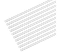 M METERXITY 10-Pack Round Plastic Bars Rods, 2mm x 250mm ABS Smooth Plastic Tube Rod for DIY Craft Sticks/Sand Table Model/Scene Making, Easy to Cut and Paint[White]