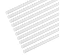 M METERXITY 10-Pack Round Plastic Bars Rods, 5mm x 250mm ABS Smooth Plastic Tube Rod for DIY Craft Sticks/Sand Table Model/Scene Making, Easy to Cut and Paint[White]