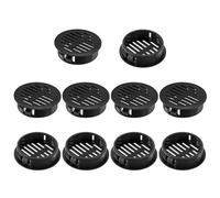 M METERXITY 10-Pack Round Soffit Vents, 50mm/2 Inch Plastic Air Vents Grille Circular Soffit Vents Cover for Bathroom Home/Office/Kitchen/Cabinet/Wardrobe [Black]