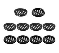 M METERXITY 10-Pack Round Soffit Vents, 80mm/3.1 Inch Plastic Air Vents Grille Circular Soffit Vents Cover for Bathroom Home/Office/Kitchen/Cabinet/Wardrobe [Black]