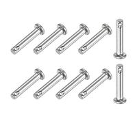 M METERXITY 10-Pack Single Hole Clevis Pins, M3 x 16mm 304 Stainless Steel Flat Head Clevis Pins for Mechanical Linkage/Fixed Parts/Ship Rigging, Link Hinge Pin Reusable