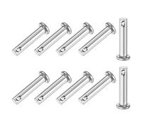 M METERXITY 10-Pack Single Hole Clevis Pins, M5 x 25mm 304 Stainless Steel Flat Head Clevis Pins for Mechanical Linkage/Fixed Parts/Ship Rigging, Link Hinge Pin Reusable