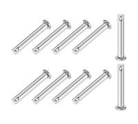 M METERXITY 10-Pack Single Hole Clevis Pins, M5 x 35mm 304 Stainless Steel Flat Head Clevis Pins for Mechanical Linkage/Fixed Parts/Ship Rigging, Link Hinge Pin Reusable