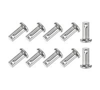 M METERXITY 10-Pack Single Hole Clevis Pins, M6 x 16mm 304 Stainless Steel Flat Head Clevis Pins for Mechanical Linkage/Fixed Parts/Ship Rigging, Link Hinge Pin Reusable