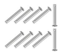 M METERXITY 10-Pack Single Hole Clevis Pins, M6 x 45mm 304 Stainless Steel Flat Head Clevis Pins for Mechanical Linkage/Trucks/Lawn Mower, Link Hinge Pin Reusable