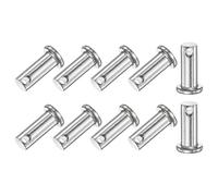 M METERXITY 10-Pack Single Hole Clevis Pins, M8 x 25mm 304 Stainless Steel Flat Head Clevis Pins for Mechanical Linkage/Fixed Parts/Ship Rigging, Link Hinge Pin Reusable