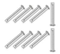 M METERXITY 10-Pack Single Hole Clevis Pins, M8 x 55mm 304 Stainless Steel Flat Head Clevis Pins for Mechanical Linkage/Trucks/Lawn Mower, Link Hinge Pin Reusable
