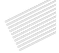 M METERXITY 10-Pack Square Plastic Bars Rods, 1mm x 250mm ABS Smooth Plastic Tube Rod for DIY Craft Sticks/Sand Table Model/Scene Making, Easy to Cut and Paint[White]