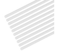 M METERXITY 10-Pack Square Plastic Bars Rods, 2mm x 250mm ABS Smooth Plastic Tube Rod for DIY Craft Sticks/Sand Table Model/Scene Making, Easy to Cut and Paint[White]
